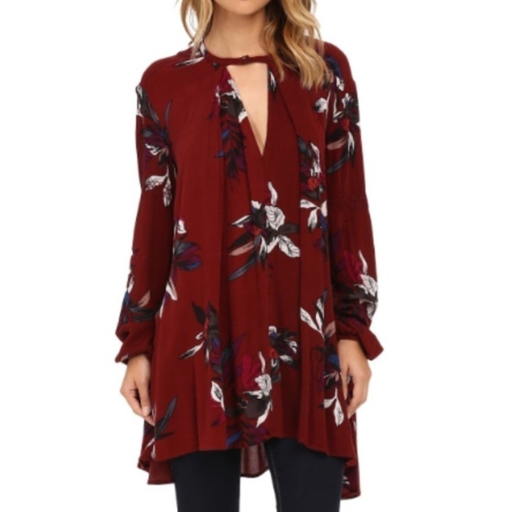 Free People tree swing floral tunic mini dress size xsmall